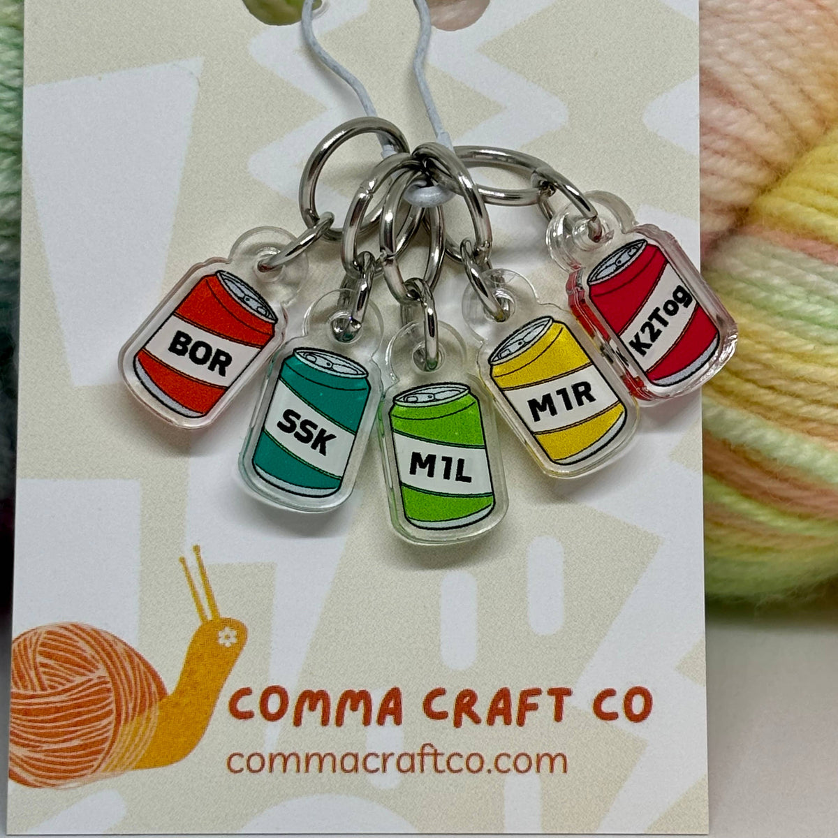 Knitting Stitch Markers - Soda Beer Helpful BOR Trendy Fun