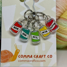 Load image into Gallery viewer, Knitting Stitch Markers - Soda Beer Helpful BOR Trendy Fun