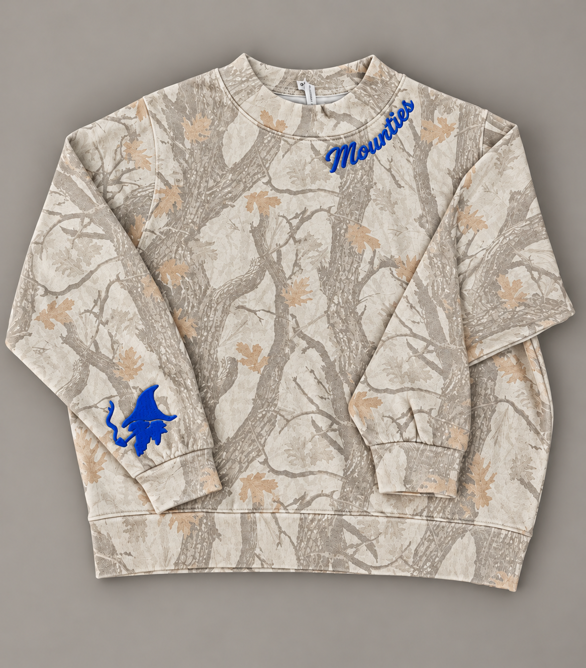 Mounties Embroidered Camo Mock Neck Sweatshirt