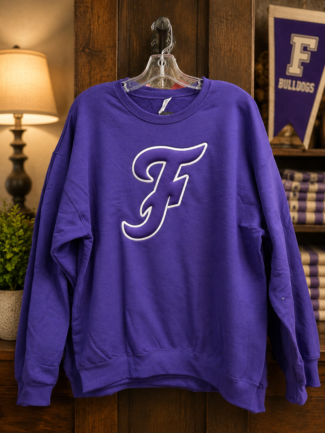 Fayetteville Bulldogs Embossed Flying F Crewneck Sweatshirt
