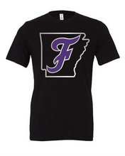 Load image into Gallery viewer, Fayetteville Bulldogs State Outline Flying F Tee