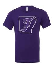 Load image into Gallery viewer, Fayetteville Bulldogs State Outline Flying F Tee
