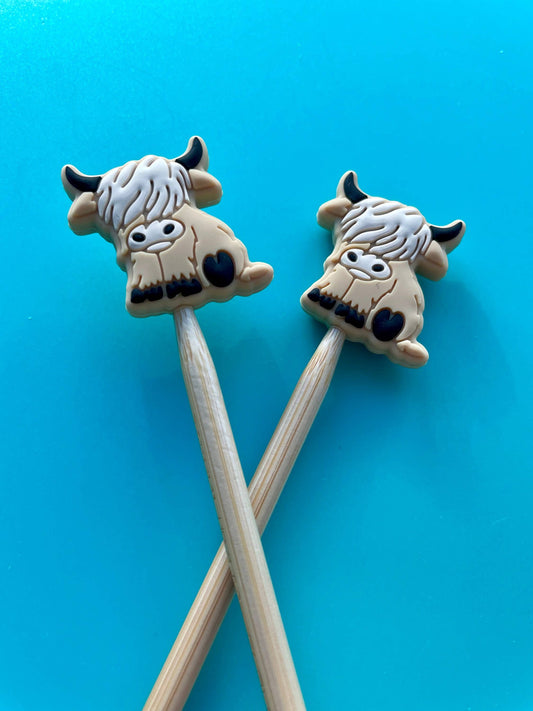 Knitting Needle Point Protectors Knitting Needl Highland Cow: Light Brown