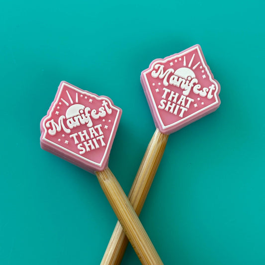 Knitting Needle Point Protectors Manifest that Shit Inspo