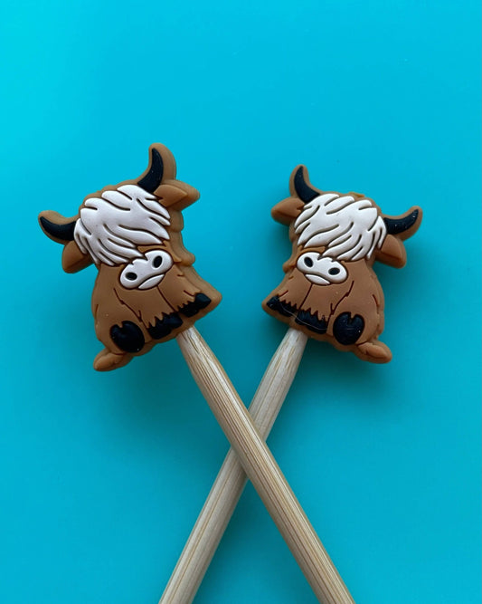 Knitting Needle Point Protectors Knitting Needl Highland Cow: Light Brown