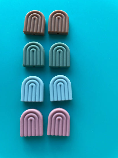 CURATED SETS! Knitting Needle Point Protectors - rainbows: Darker/earthtones