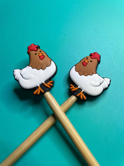 Chicken Rooster Farm Animals Knitting Needle Caps