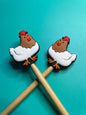 Chicken Rooster Farm Animals Knitting Needle Caps