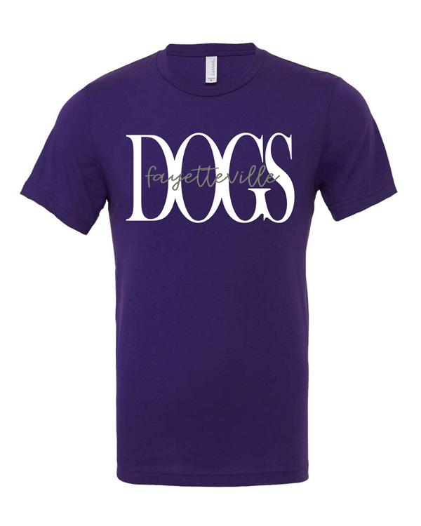 Fayetteville Bulldogs Bold Script Tee (White/Purple)