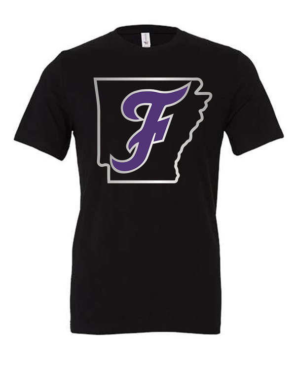 Fayetteville Bulldogs State Outline Flying F Tee