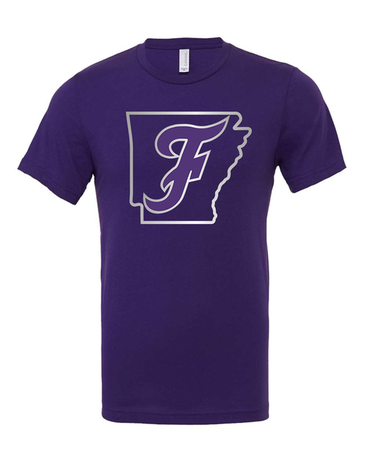 Fayetteville Bulldogs State Outline Flying F Tee