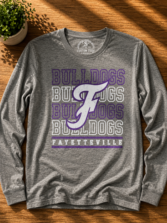 Fayetteville Bulldogs Stacked Long Sleeve