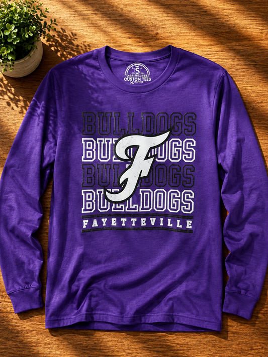 Fayetteville Bulldogs Stacked Long Sleeve