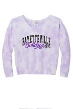 Load image into Gallery viewer, FAYETTEVILLE BULLDOGS _ Ladies Beach Wash® Cloud Tie-Dye Fleece Sweatshirt and Sweatpant
