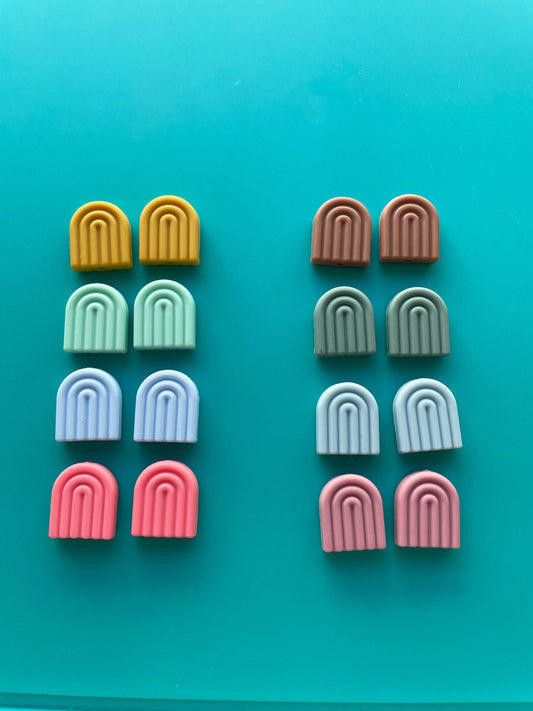 CURATED SETS! Knitting Needle Point Protectors - rainbows: Darker/earthtones