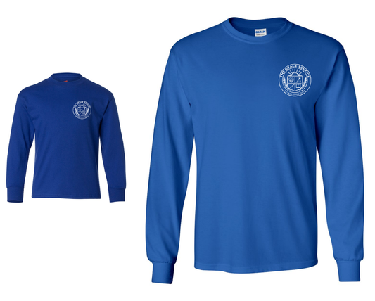 TGS Long Sleeve tee - Royal Blue -  printed in white ink