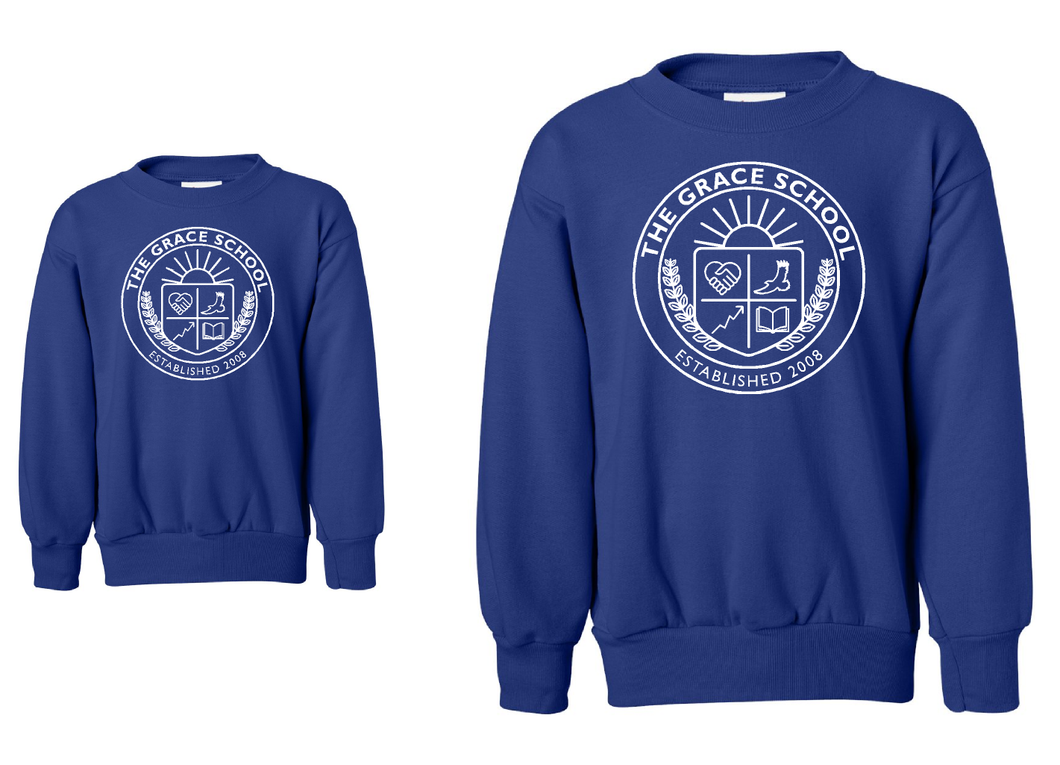 TGS Crew Neck Sport Royal  Blue Sweatshirt printed in white ink