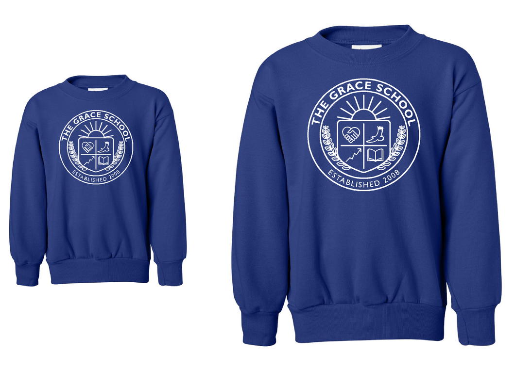 TGS Crew Neck Sport Royal Blue Sweatshirt printed in white ink
