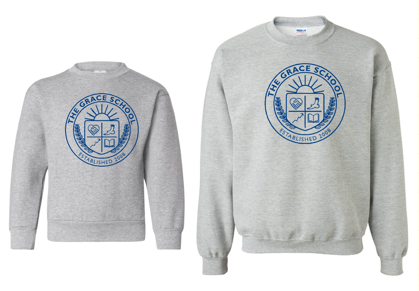 TGS Crew Neck Sport Grey Sweatshirt printed in Navy Blue