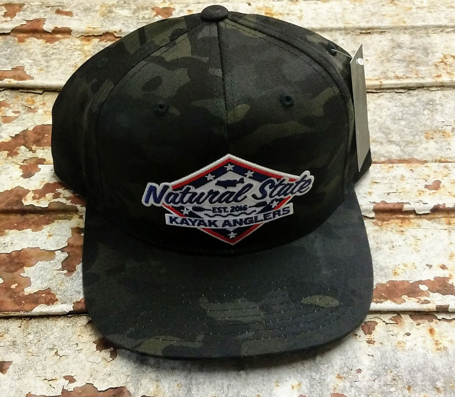 NSKA Camo Hat Yupoong - Black Camo - Wool Blend Flat Bill Snapback Cap